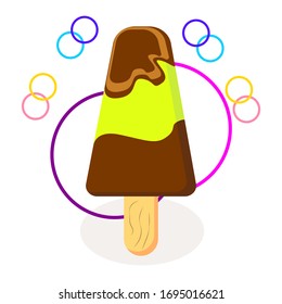 Cute Fruity ice cream mascot vector
