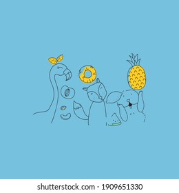 Cute Fruity typography tee shirt design graphic, artistic vector illustration, good looking creative art design
