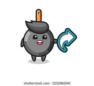 cute frying pan hold social media share symbol , cute style design for t shirt, sticker, logo element