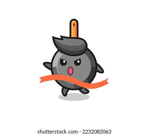 cute frying pan illustration is reaching the finish , cute style design for t shirt, sticker, logo element