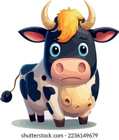 A cute full body cow