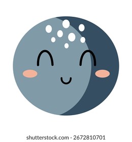 Cute full moon clipart in boho style. Celestial vector illustration.