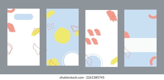 cute fun abstract shapes carousel instagram story background for bussiness beauty influencer