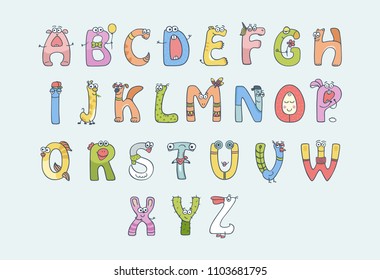 Cute and fun animalistic colored alphabet for children