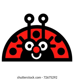 Cute, fun cartoon ladybug.