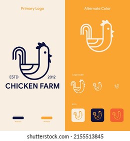 cute and fun chicken logo concept