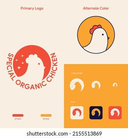 Cute And Fun Chicken Logo Concept