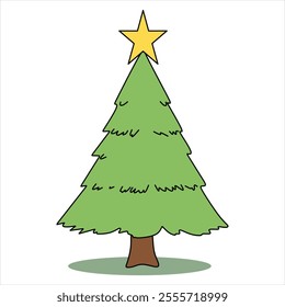 "Cute and fun Christmas tree vector illustration, perfect for art projects, gift decorations and other creative content."