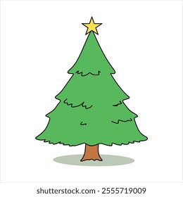 "Cute and fun Christmas tree vector illustration, perfect for art projects, gift decorations and other creative content."