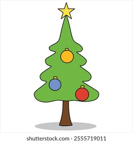 "Cute and fun Christmas tree vector illustration, perfect for art projects, gift decorations and other creative content."