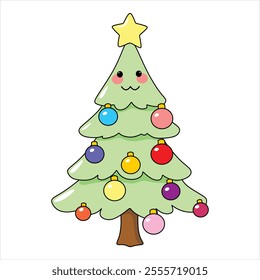 "Cute and fun Christmas tree vector illustration, perfect for art projects, gift decorations and other creative content."