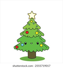 "Cute and fun Christmas tree vector illustration, perfect for art projects, gift decorations and other creative content."