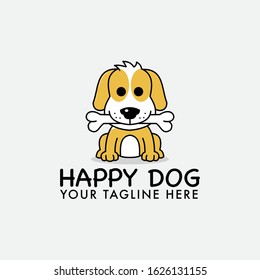  cute fun dog mascot cartoon character  logo