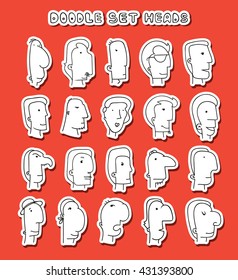 Cute fun Face men. vector illustration