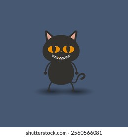 cute and fun flat design halloween  cat monster character