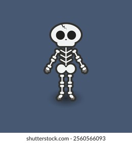 cute and fun flat design halloween skull monster character