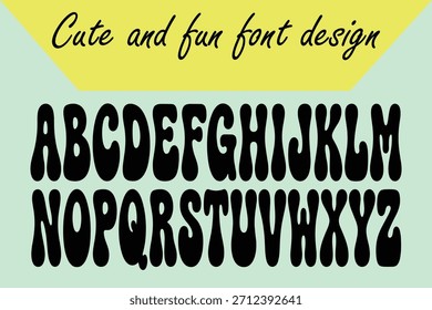 Lindo y divertido diseño de fuentes con alfabetos que se muestran en mayúsculas. Letras de Vector para escritura creativa y concepto de mensaje lúdico.