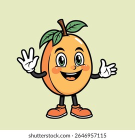 Cute and fun fruit cartoon characters with expressive faces and poses. Funny positive mascots. Vibrant designs for food packaging or educational materials.
