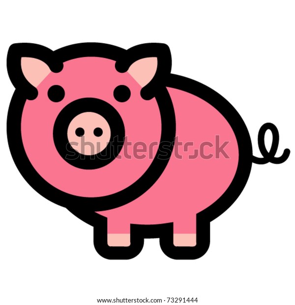 Cute Fun Funny Cartoon Pig Barnyard Royalty Free Stock Image