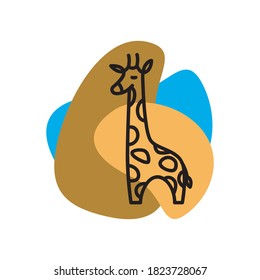 cute and fun giraffe logo vector illustration