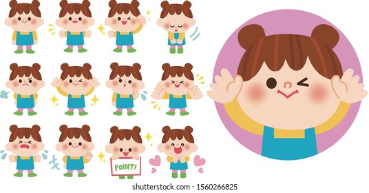 Cute and fun kids illustration set