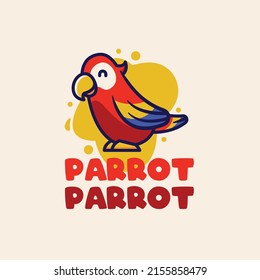 cute and fun parrot bird illustration