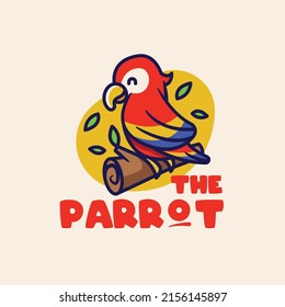 cute and fun parrot mascot logo concept