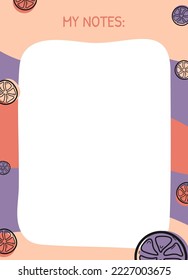 Cute fun planner and to do list with simple illustrations. Template for agenda, schedule, planners, checklists, notebooks, cards