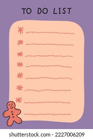 Cute fun planner and to do list with simple illustrations. Template for agenda, schedule, planners, checklists, notebooks, cards