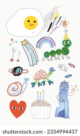 Cute and fun poster for kids. Vector