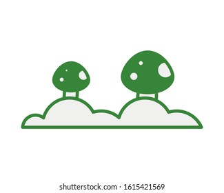 cute fungus plant garden icon vector illustration design