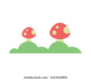 cute fungus plant garden icon vector illustration design