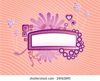 Cute funky frame vector