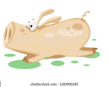 Cute, funnny, crazy pig characters. Symbol of the year 2019.