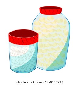 Cute and funny 2 jars filled with cake