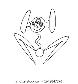Cute funny alien. Design element, icon on the theme of UFO, space. Doodles vector illustration