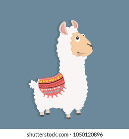 Cute funny alpaca  fluffy