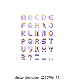 Cute and funny alphabet with pixel theme, perfect for kids concept