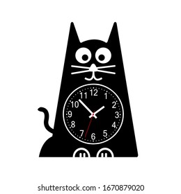 Cute And Funny Analog Cat Clock