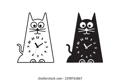 Cute And Funny Analog Cat Clock