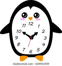 Cute And Funny Analog Penguin Clock.