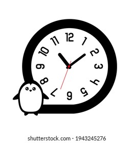 Cute and funny analog penguin clock.