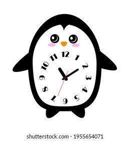 Cute and funny analog penguin clock.