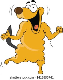 cute funny animal cartoon with big smile