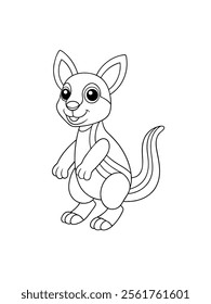 cute and funny animal cartoon drawing for kids colouring page