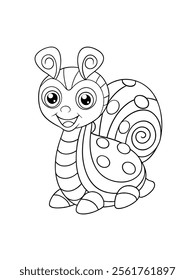 cute and funny animal cartoon drawing for kids colouring page