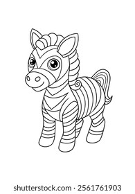 cute and funny animal cartoon drawing for kids colouring page