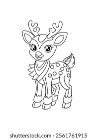 cute and funny animal cartoon drawing for kids colouring page
