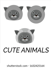 Cute and funny animal head