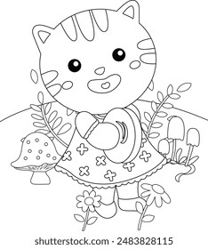 Cute and Funny Animal Musicians Playing Music School Coloring Activity for Kids and Adult